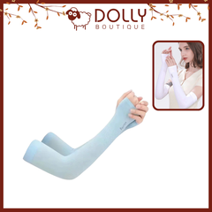 Găng Tay Chống Nắng  Chống UV Xỏ Ngón Thun Lạnh Co Giãn 4 Chiều