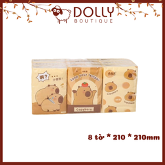 Khăn Giấy Khô Hoạt Hình - Capybara - Tách set
