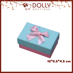 Hộp Quà Nhỏ Nắp Xanh Nơ Hồng Size Nhỏ10*6.5*4.5 cm