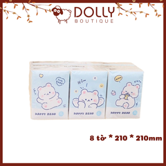 Khăn Giấy Khô Hoạt Hình - Gấu Happy Bear - Tách set