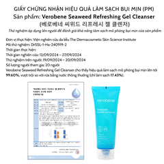 GEL RỬA MẶT TẢO BIỂN VEROBENE SEAWEED REFRESH LÀM SẠCH CẤP ẨM DỊU DA NHẠY CẢM 150ML