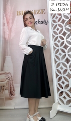 Váy công sở BIG SIZE dáng dài D1065- 2 Túi - 03126