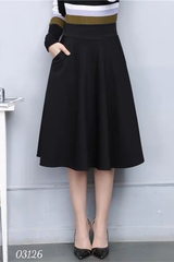 Váy công sở BIG SIZE dáng dài D1065- 2 Túi - 03126