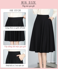 Váy công sở BIG SIZE dáng dài D1065- 2 Túi - 03126