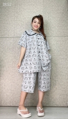 18152 Bộ lửng SL cổ sen Tho- tim -00387- XÁM - 6588