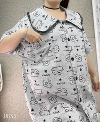 18152 Bộ lửng SL cổ sen Tho- tim -00387- XÁM - 6588