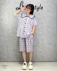 18152 Bộ lửng SL cổ sen Tho- tim -00387- TÍM - 6588