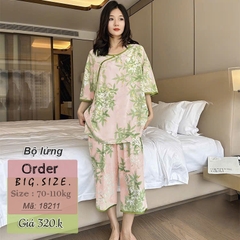 Bộ lửng BIGSIZE QCCC SL.Trung Hoa Lá trẻ trung, sang trọng - 18211- HỒNG