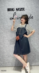 NEW.10-  18269 Đầm yếm 1b 00536 tay sọc