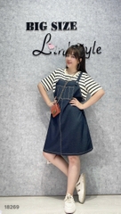 NEW.10-  18269 Đầm yếm 1b 00536 tay sọc