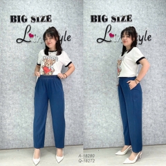 Quần Jean BIGSIZE QCCC 9 tấc lưng thun - 18272
