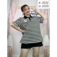 Áo Polo Tshirt BIGSIZE logo G- kẻ Sọc To - 17132