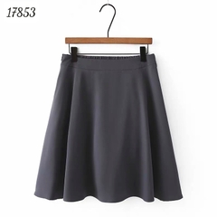 Quần váy BIGSIZE Quảng Châu dáng xòe sau lưng thun, bên hông có khóa kéo - 17853 XÁM