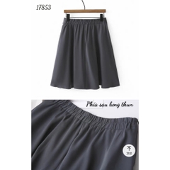 Quần váy BIGSIZE Quảng Châu dáng xòe sau lưng thun, bên hông có khóa kéo - 17853 XÁM