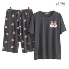 Bộ lửng BIGSIZE QCCC thun cotton mịn đẹp loại 1 thấm hút mồ hôi tốt cổ tròn Tho SL.DAI- 18196 - XÁM