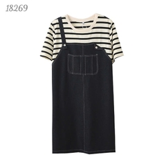 NEW.10-  18269 Đầm yếm 1b 00536 tay sọc