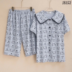 18152 Bộ lửng SL cổ sen Tho- tim -00387- XÁM - 6588