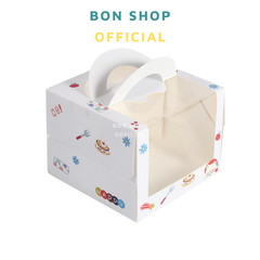 Hộp bánh kem Mini Size 16x12.5cm đế cứng có CỬA SỔ