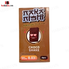 Bao cao su siêu mỏng Nakanishi 0.03 Chocolate hộp 4 chiếc chính hãng