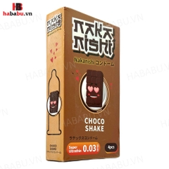 Bao cao su siêu mỏng Nakanishi 0.03 Chocolate hộp 4 chiếc chính hãng