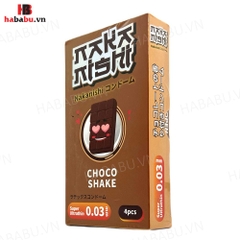 Bao cao su siêu mỏng Nakanishi 0.03 Chocolate hộp 4 chiếc chính hãng