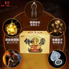 Bao cao su Olo Gama Voi Vàng Gân Bi hộp 10 chiếc chính hãng