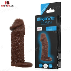 Bao cao su đôn dên Brave Man nâu có quai tăng kích thước chính hãng