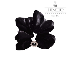 Dây Buộc Tóc Scrunchies Đính Đá Sang Trọng 4cm