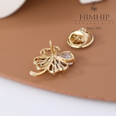 Pin, Cài Áo Hoa 4 Cánh Mix Phale Trắng Thanh Lịch 1.7*1.7cm