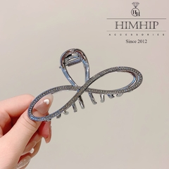 Kẹp càng cua nơ đính đá phale sang trọng- Trắng 10.5cm