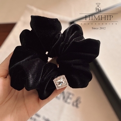 Dây Buộc Tóc Scrunchies Đính Đá Sang Trọng 4cm