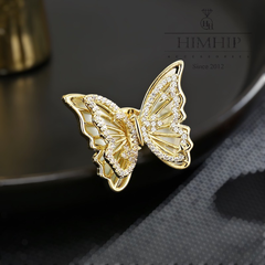 Pin Cài Cúc Hình Bướm Đính Đá Đáng Yêu 2*2.7cm