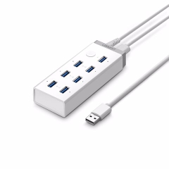 Bộ chia 7 cổng USB 3.0 UGREEN 20296 nguồn 12V/2A kèm sạc Mac, máy tính bảng, điện thoại