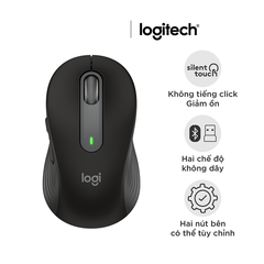 Chuột không dây Logitech M650 Signature Graphite (USB/Bluetooth/Pin AA/Đen xám)