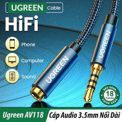 Cáp nối dài loa Ugreen 40673 dài 1m chính hãng hỗ trợ mic