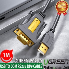 Cáp USB to Com RS232 DB9 Ugreen 20210 dài 1m