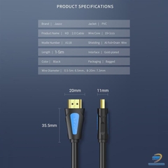 Cáp HDMI 2.0 dài 15M hỗ trợ 4K2K JASOZ A118 T-A224