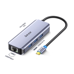HUB chuyển đổi USB-C sang Lan RJ45 gigabit + 3x USB 3.0 + PD JASOZ T-H110