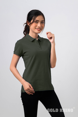 Áo Thun Nữ Polo Màu Oliu