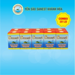 [Combo 10 lọ] Nước Yến sào Khánh Hòa Sanest Không đường lọ 70ml - 029