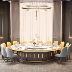 Bàn Ăn Khách Sạn Mặt Đá Xoay 360 Độ Có Thể Gắn Bếp Từ Dùng Cho Nhà Hàng Khách Sạn