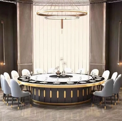 Bàn Ăn Khách Sạn Mặt Đá Xoay 360 Độ Có Thể Gắn Bếp Từ Dùng Cho Nhà Hàng Khách Sạn