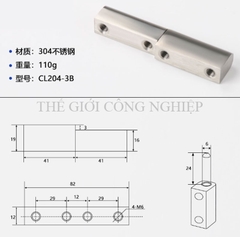 Bản lề CL204 công – mẹ inox tháo lắp – Bản lề tủ điện