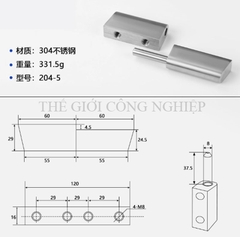 Bản lề CL204 công – mẹ inox tháo lắp – Bản lề tủ điện