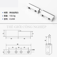 Bản lề CL204 công – mẹ inox tháo lắp – Bản lề tủ điện