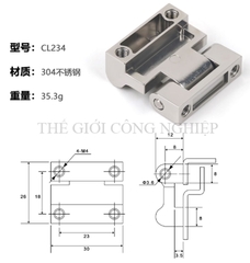 Bản lề CL234 cho tủ điện, tủ mạng – Bản lề gắn ngoài cửa tủ