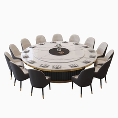 Bộ bàn ăn mâm xoay điện tự động cho nhà hàng khách sạn với kích thước bàn 1,8m, 2m, 3m  BA07