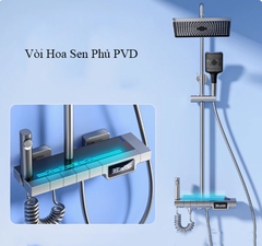 Bộ vòi hoa sen phòng tắm gia đình có thể điều chỉnh nhiệt độ bằng nút ấn và màn hình hiển thị nhiệt phủ PVD