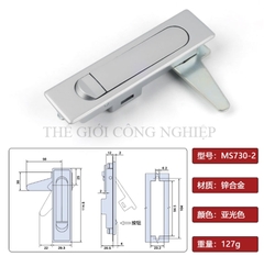 Khóa phẳng MS730-1 – Khóa inox, hợp kim kẽm, dạng nút nhấn bật cho tủ điện, tủ điều khiển
