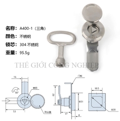 Khóa tròn nhỏ A40-1 inox – Khóa cam trụ có nắp che mưa cho tủ điện, tủ máy